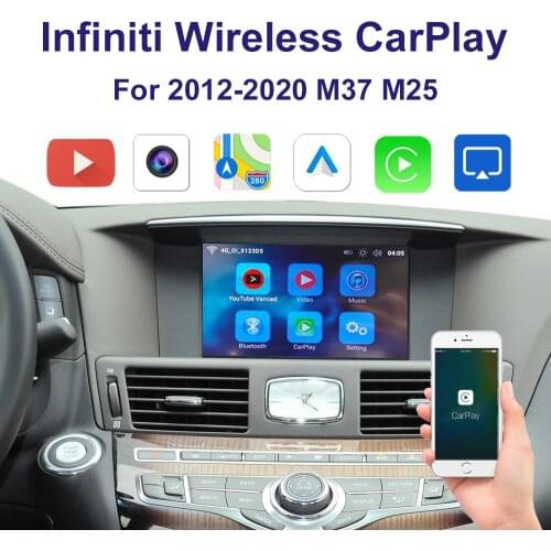 Wrieless Car Carplay interface support Iphone Android Auto Youtube video For 2012-2020 Infiniti M37 M25