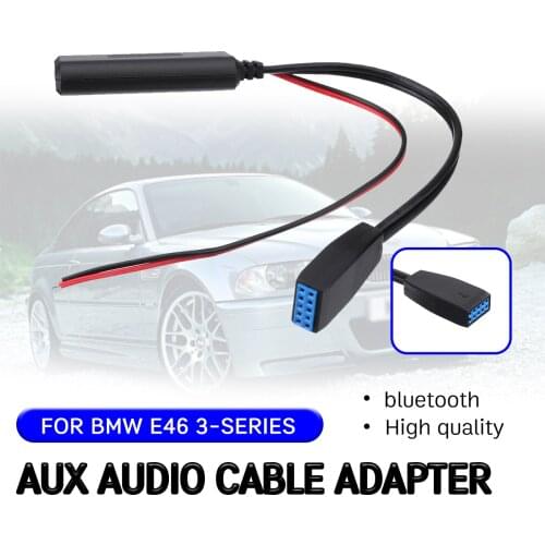 Bluetooth Aux Receiver Cable Adapter for BMW E46 2002 2003 2004 2005 2006 for 10 Pin Business CD Head Unit Audio Input Interface