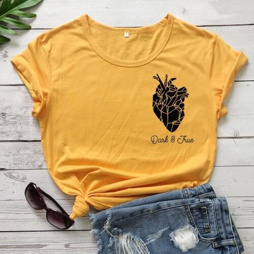 Dark and truth Gothic t-shirt women funny 100% Cotton aesthetic graphic Fashion camisetas unisex tee top tshirt Drop Shipping