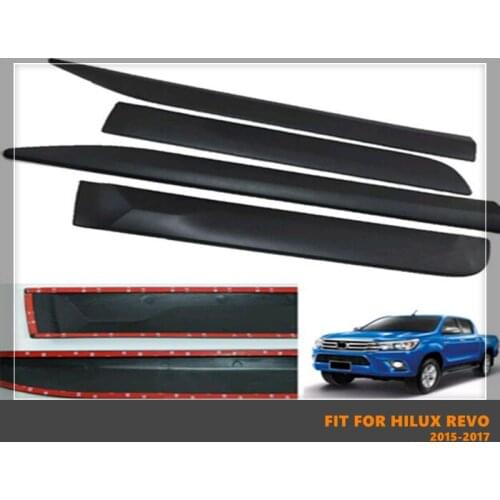 Good Quality Car Side ABS Door Molding Body Strip Streamer Protector Cover Kit Trim FIT For Toyota HILUX REVO 2015 2016 2017
