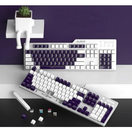 AJAZZ AK35i 104 Keys Full Hot Swappable Wired Mechanical Gaming Keyboard Programmable NKRO with Shine Through Keycaps for Gamers