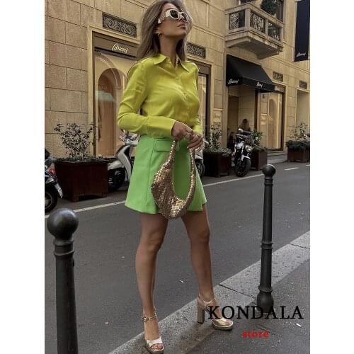 Желтые блузки KONDALA China At AliExpress