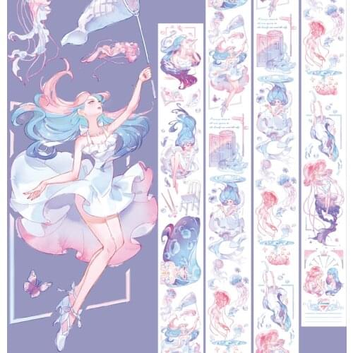 Dream Fairy Sea Girl Washi Tapes Bullet Journal Masking Tape Adhesive Tape DIY Scrapbooking Washi Stickers