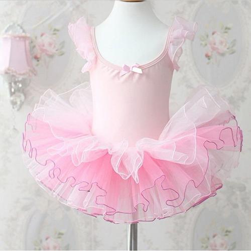 2018 New Girls Kids Fashion Ballet Tutu Children Pink Bow Stage Wear Clothes Dance Dress