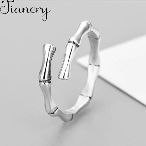 Charming Open Bamboo Ring for Women Vintage Boho Party Rings Gothic Punk Jewelry Gifts for Girls 2021