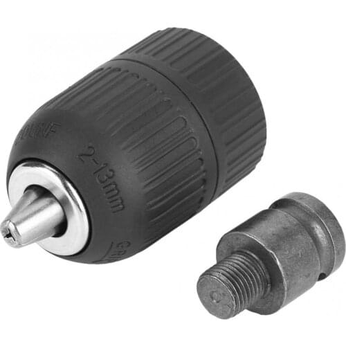 2-13mm Keyless Drill Chuck 1/2 in -20UNF with 1/2in Chuck Adaptor for Impact Wrench Conversion Milling Collet Chuck