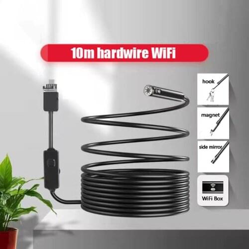 10M Hard wire HD underwater camera WiFi waterproof visual Endoscope device Android phone tablet usb 8LED illuminated fish finder