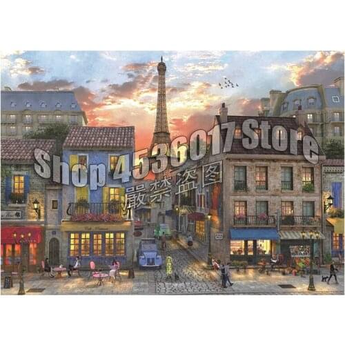 Full Diy Diamond Painting Cross-Switch Streets of Paris Scenery Sunrise 5D Diamond Embroidery Paintings Mosaic Decor Christmas