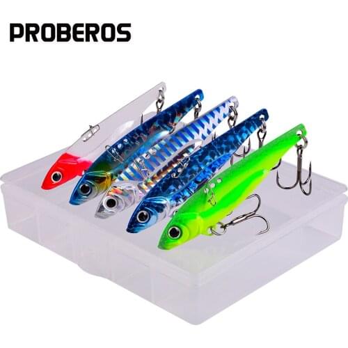 PROBEROS 5Pcs Metal Fishing Lures Jigging Spoon 7-12-17g Shore Casting Jig Drag Cast Sea Bass Artificial Baits Fishing Tackle