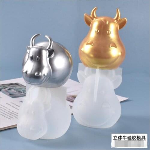 Transparent Silicone Mould Dried Flower Resin Decorative Craft DIY Three-dimensional cow Mold epoxy resin molds for jewelry