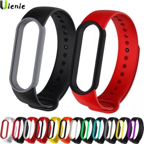 For Xiaomi Mi Band 5 Strap Silicone Wristband Bracelet Replacement for xiaomi mi band 5 Two-color stitching ремешок для часов