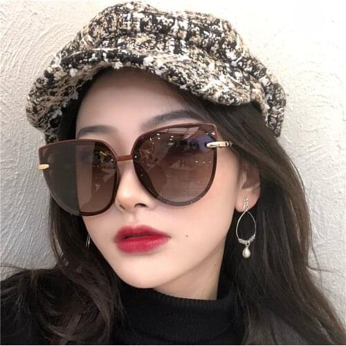 High Quality Cat Eye Sunglasses For Women Men Luxury Designer Gradient Lenses Oversized Shades Retro Big Frame Beach Sun Glasses