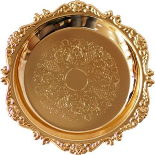 Dinner Plate Disposable Cake Plate Elegant Metal Fruit Tray 10pcs Stainless Steel Elegant Decorative Vintage Dessert Fruit Tray