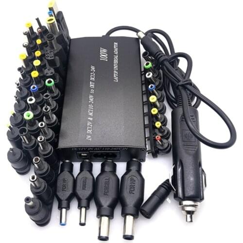 Universal 5V-24V AC Power Adapter Adjustable Car Home Charger USB5V Power Supply 100W 5A Laptop with 38Pcs DC Connector