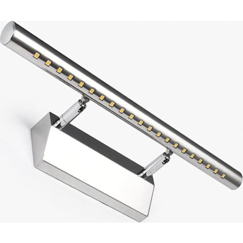 Waterproof 5W LED Stainless Steel Mirror Lamp Rotatable Super Bright SMD5050 LED Light for Bathroom Cabinet with Switch