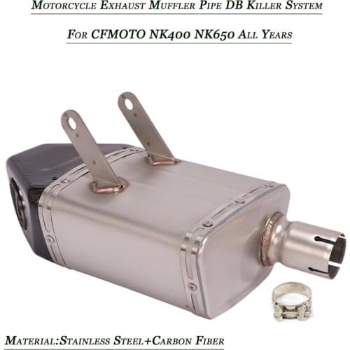 Motorcycle Exhaust Muffler Pipe With Removable DB Killer Set System Replace Original Connect Middle Tubes for CFmoto NK650 NK400