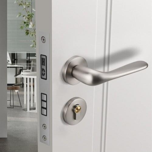 Nordic Style Household Zinc Alloy Mechanical Split Door Locks Interior Silent Anti-theft Door Lock Home Hardware Accessories