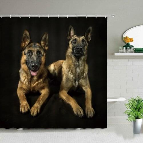 Animal Pet Dog 3D Printed Shower Curtains Cartoon Cat Bathroom Decor Waterproof Fabric Bath Curtain With Hooks Bathtub Screen