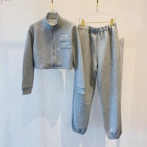 Autumn And Winter WomenS 2-Piece Sportswear Long-Sleeved Trousers Sweatshirt Suit Casual Solid Color Pullover Sweatpants Suit