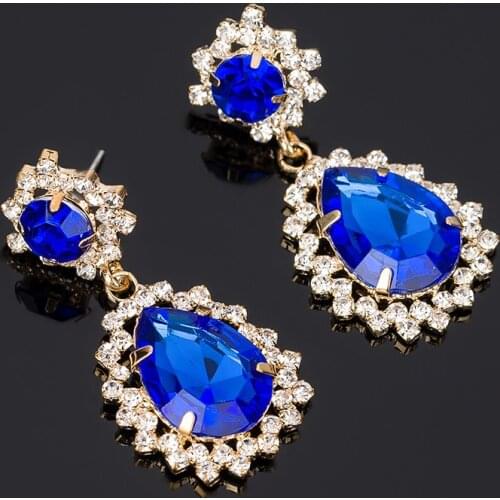 YFJEWE Accessories luxury elegant gem rhinestone big stud earring fashion vintage stud earring gem earrings drop shipping #E067