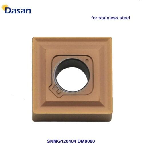 10pcs SNMG120404 DM9080 Carbide Inserts SNMG 120408 Grooving Blade Cutter Lathe External Turning Tool for Stainless Steel Wood