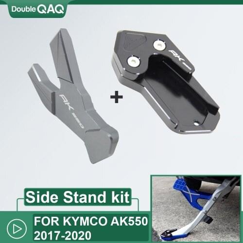 2017 2018 2019 2020 Motorcycle Kickstand Foot Side Stand Extension Pad Support Plate For KYMCO AK550 AK 550