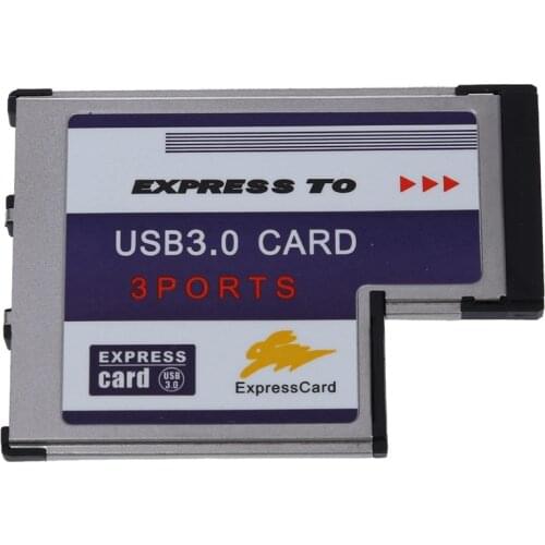 3 Port USB 3.0 Express Card 54mm PCMCIA Express Card for Laptop NEW