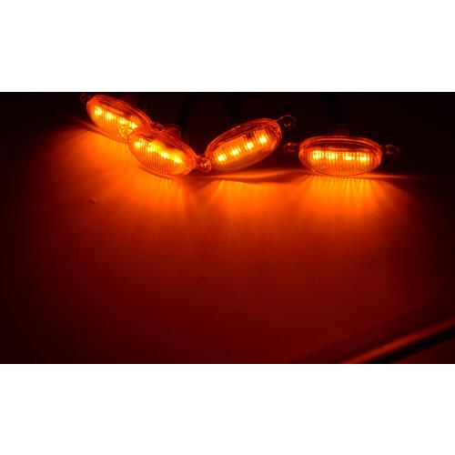 4pcs Car Amber Light Front Grille Grill LED Light DRL Daytime Running Lamp Raptor Style Fit for Jeep Compass 2011 2012-2020 2021