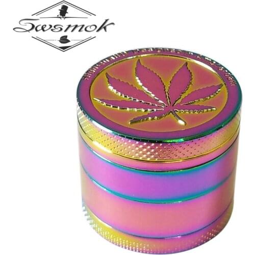 SWSMOK 40MM 4-layer Zinc Alloy Herbal Herb Tobacco Grinder Spice Weed Grinders Smoking Pipe Accessories Gold Smoke Cutter