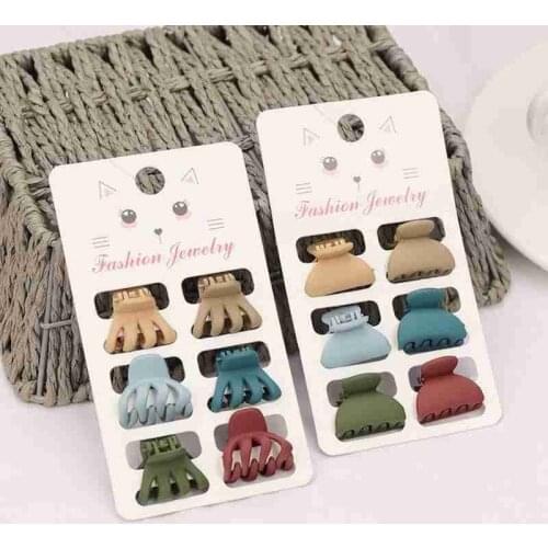 6PCS/Set Bow Flower Little Crab Claw Barrettes Women Girls Tortoiseshell Mini Hairpin Accessories Plastic Small Hair Clamp Clip