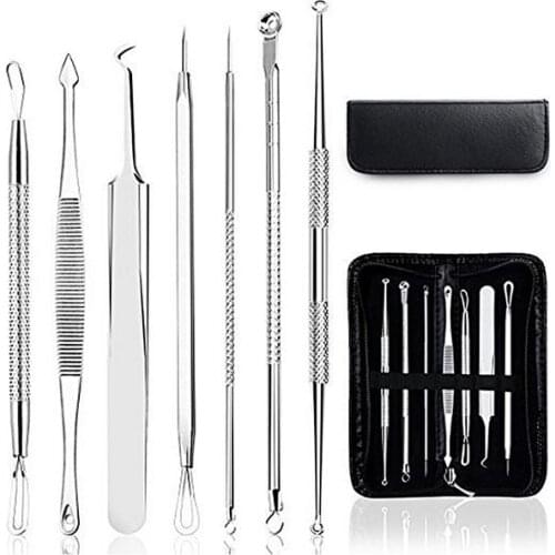 7PCS Blackhead Remover Acne Needles Kit Stainless Steel Extractor Comedone Pimple Removal Treatment For Whitehead Blemish Acne