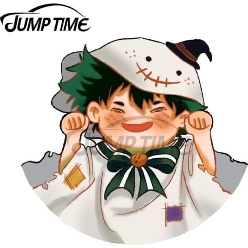 JumpTime 13 x 11.8cm For BNHA Midoriya Izuku Vinyl Car Stickers Motorcycle Helmet Personality JDM Assessoires Decal for VAN
