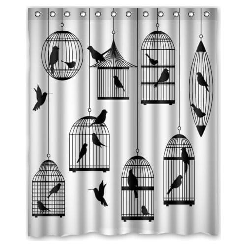 Free Shipping Cute White Birds Custom Shower Curtain Home Decor Bathroom Waterproof Fabric Fashion Bath Curtain #SCN-050