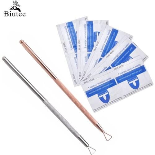 Biutee Rose Gold Silver Stainless Steel Triangle Stick Rod UV Gel Cuticle Polish Remover Wet Paper Nail Care Nail Art Tool