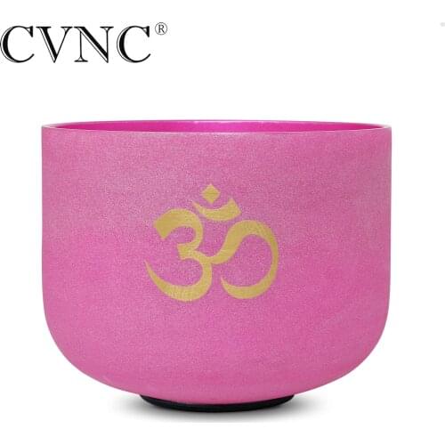 CVNC 8" Note B Crown Chakra Frosted Quartz Crystal Singing Bowl