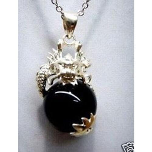Hot sell CHARMING dragon black jade pendant/ necklace