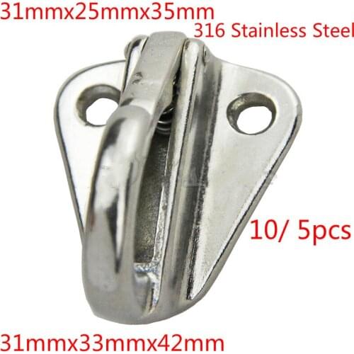316 Stainless Steel 42mm/35mm Fending Hooks Fender Spring Hook Snap Attach Rope Sail Tug Ship Hardware Accessories 10/ 5pcs
