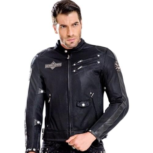 Summer Mesh Slim Motorcycle Jacket Road Driving Breathable Motorbike Clothing Safety Protection Man Motocross Jacket Moto Jiake