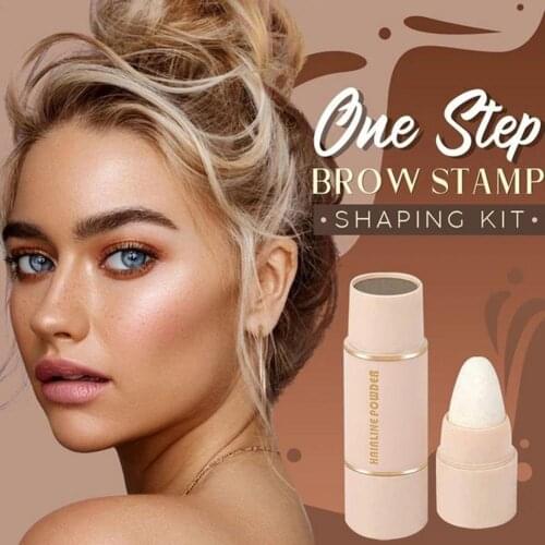 One Step Eyebrow Stamp Shaping Kit Waterproof Eyebrow Stencils Makeup Set Hairline Repair Women Eye Cosmetic Eyebrow Shape Card
