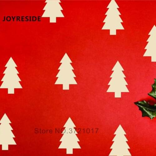 JOYRESIDE Pine Trees Set Patterned Wall Stickers Home Art Design Wall Decal Pine Tree Christmas Merry Decoration Vinyl WM009