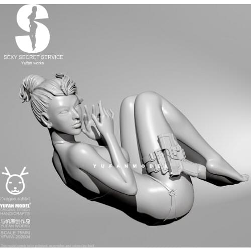 75MM Resin Figure Kits Agent beauty Model Self-assembled YFWW-201904