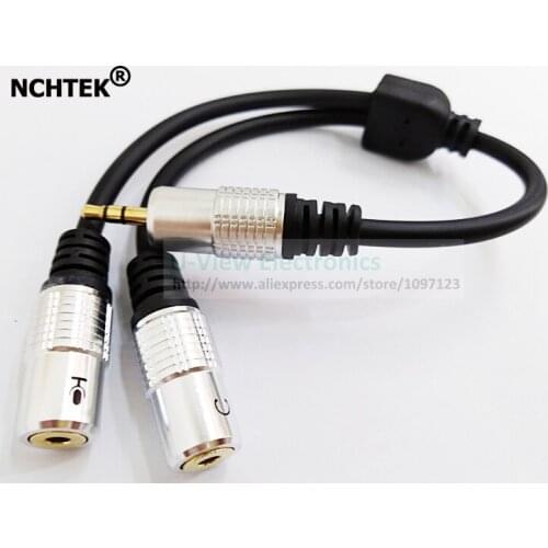 NCHTEK 3.5mm Stereo Male to Dual 3.5mm Stereo Female Plug Audio Adapter Splitter Cable About 30CM/Free Shipping/5PCS