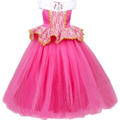 NEW!Girls Aurora Dress Halloween Cosplay Sleeping Beauty Princess Dresses Christmas Costume Party Children Kids Clothing Costume