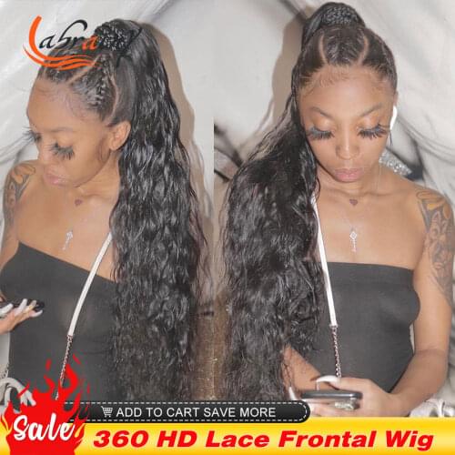 HD Kinky Curly Lace Frontal Wigs 13x6 Full Lace Closure Front Human Hair Wigs Natural Color Pre Plucked Glueless Bleached Knots