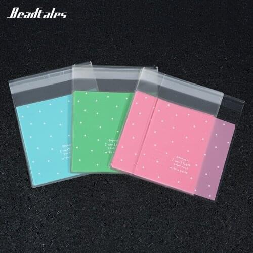 Beadtales 100pcs/lot 7x7cm/10x10cm Plastic Jewelry Bags For Rings Earrings Candy Diy Jewelry Plastic Bags For Making Finding
