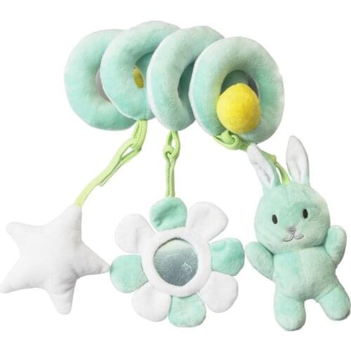 Baby Bed Hanging Toy Hanging Spiral Rattle Cart Pendant Interactive Early Education Tool Newborn Stroller for 0-3 Years Old D0AF