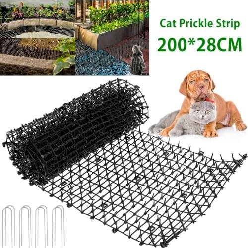 10Pcs 13cmx49cm Garden Prickle Strip Dig Stop Cat Repellent Deterrent Mat Spike Portable Anti-Cat Dog Outdoor Garden Supplies