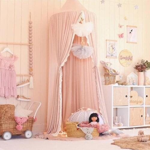 Nordic Style Princess Lace Kids Baby Bed Room Canopy Mosquito Net Curtain Bedding Dome Tent