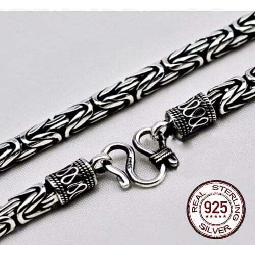 S925 Metal Making Handmake Jewelry Necklace 4MM 5MM 6MM Width King Chain for Men Necklace