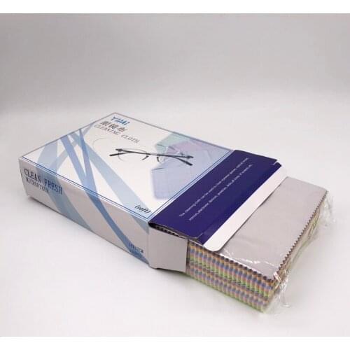 100 Pcs Microfiber Cleaning Cloth Wipes Cleaner Multicolor for Lenses Eyeglasses Phone Jewelries Eyewear Accessories in Box